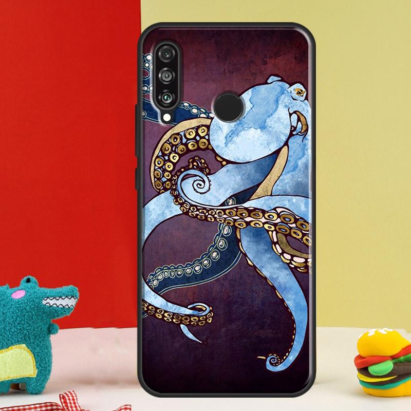Marine Life Ocean Octopus For Huawei Nova 12i 12s 11i 5T 9 10 SE Y91 Y90 Y60 Y70 Y72 Y61 P60 Pro P20 P40 P30 Lite Case