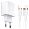 USAMS Land. Network. 1Xusb-C T34 20W 5V-3Apd3.0 + U63 Usb-C To Lightning Cable 20W White/White (T49) T49Ocln01