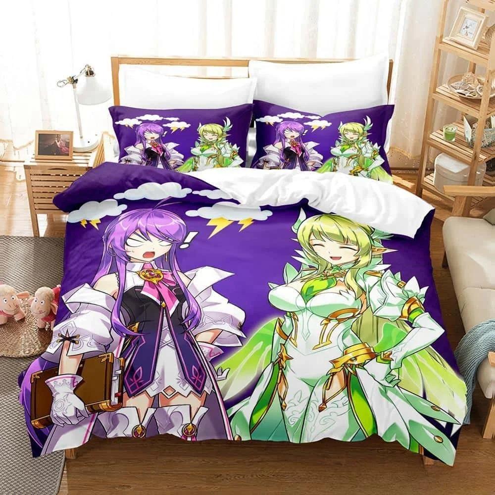 3D Print Anime Elsword Bedding Set Single Twin Full Queen King Size Bed Set Adult Kid Bedroom Duvet cover Sets For Home Textiles