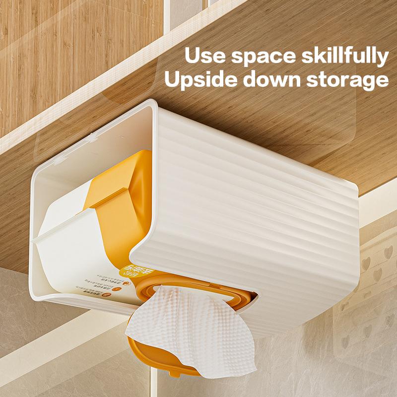 Simple Wall Mounted Tissue Box Tissue Storage Case Tissue Dispenser Box For Kitchen Hanging Tissue Box Bathroom Supplies