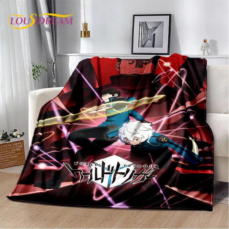 World Trigger Anime Kreskówka Miękki Pluszowy Koc, Koc Flanelowy Koc Narzuta na Salon Sypialnię Łóżko Sofa Piknik Cove Dzieci