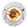 Flower Bloom Placemats 38cm Pressed Vinyl Round Table Mates for Dining Room Set of 4/12 Washable Holiday Wedding Table Decor