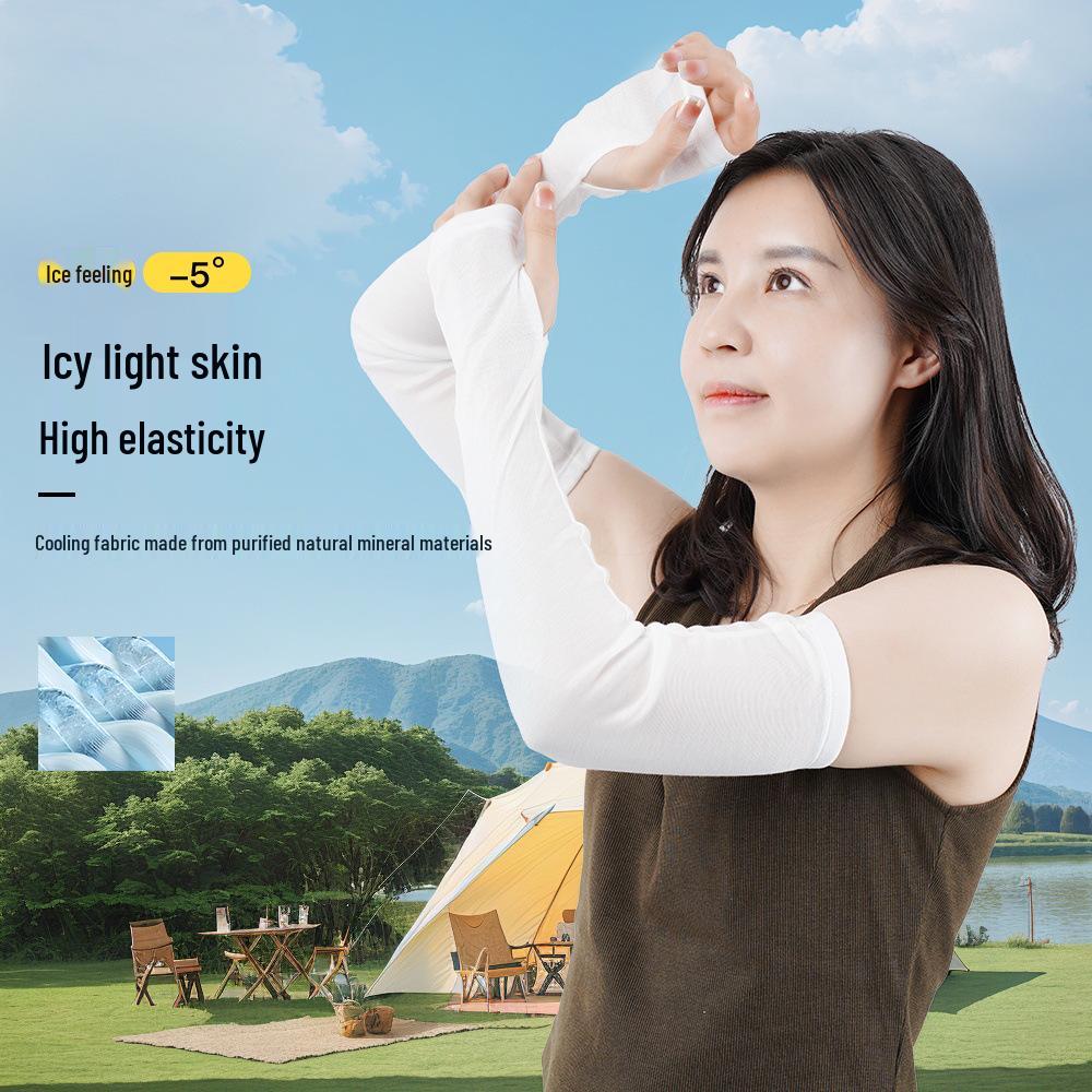 Women's Tencel Sun Protection Ice Sleeves - UV-Resistant, Breathable Arm Covers for Summer Cycling and Driving