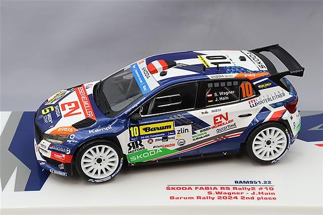 IXO MODELS Scale Skoda Favia RS RALLY II 2024 Balham Rally 2nd Place Wagner Complete Diecast Model Car RAM951 1/43 #10 S.