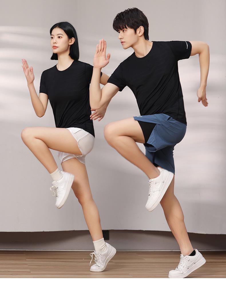 Custom Logo Ice Silk Quick-Dry Running T-Shirt - Crew Neck Short Sleeve Team Workwear