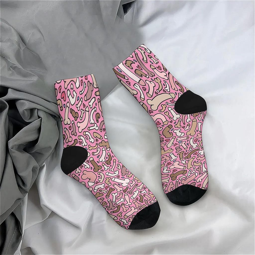 Funny Art Abstract Dick Colorful Prints Fashion Casual Outdoor Sports Short Tube Socks Accessories Men Perfect Gift
