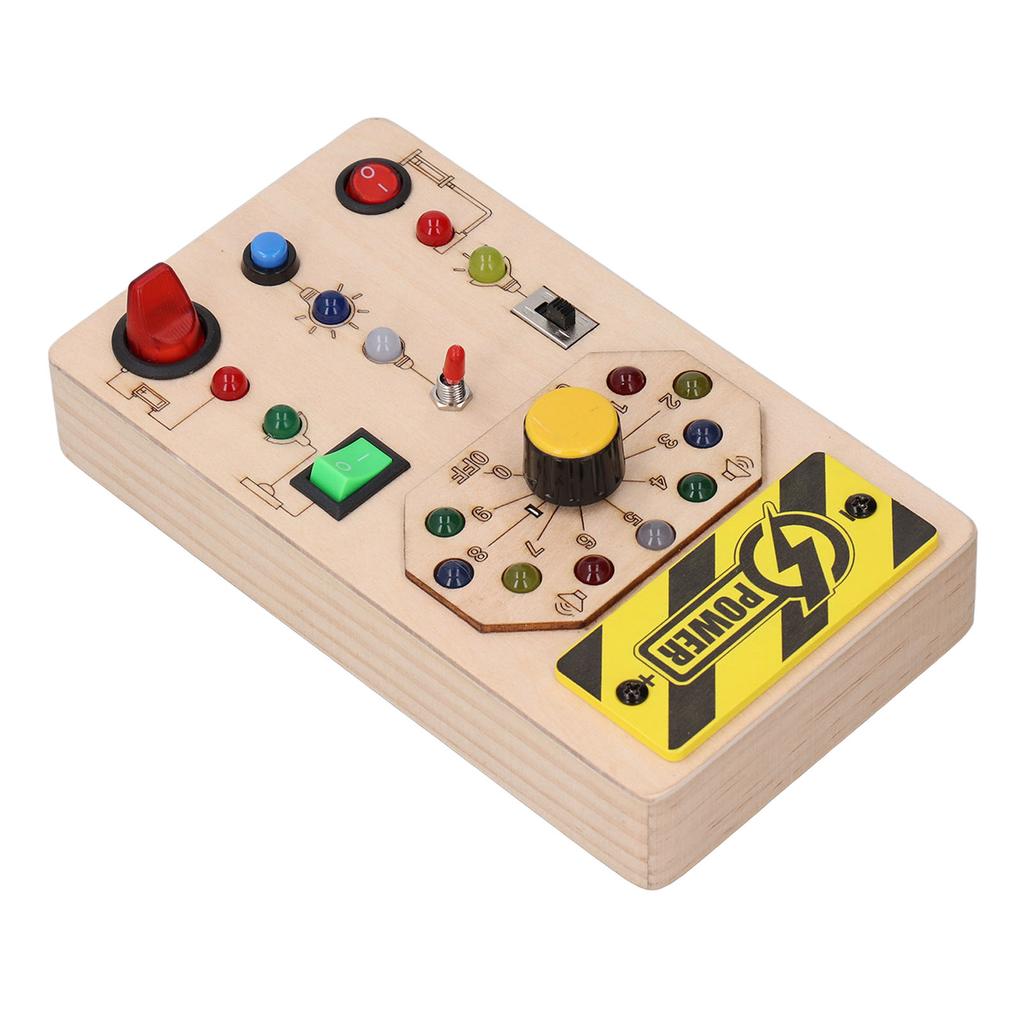 Wooden Board with LED Light Switches Voice Broadcast Hand Eye Coordination Sensory Toys Light