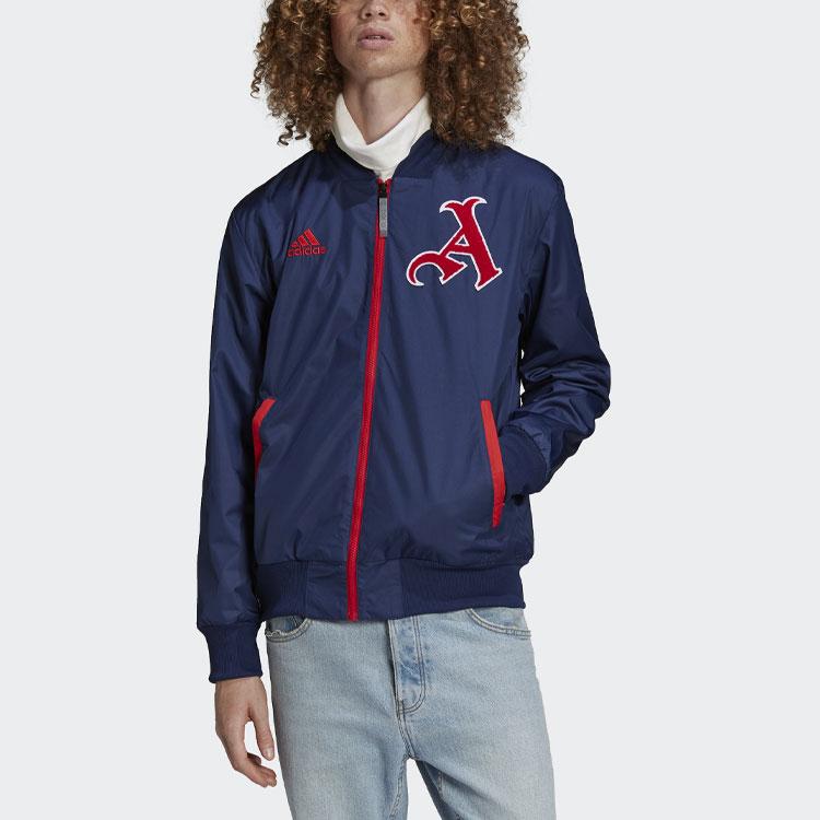 Adidas Afc Lny Bomber Jacket With Arsenal Football Logo Men Outerwear Navy HA5260
