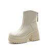 Martin Boots Women's Medium Tube New Small Thick-soled 10cm High Heels Autumn and Winter Velvet Thick Heel Short Boots Look Thin