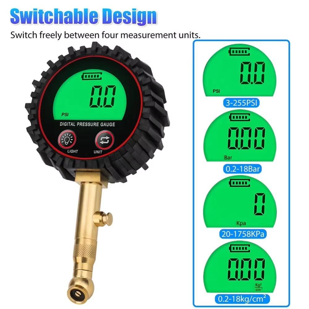 3-255PSI Digital Tire Pressure Gauge Professional Meter Accessories  For Car Truck Motorcycle