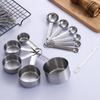 Set da 12 Pezzi Tazze e Cucchiaini Dosatori 5 Tazze Dosatrici Impilabili in Acciaio Inossidabile 6 Cucchiaini Dosatori 1 Bacchetta Misuratrice Gadget da Cucina per Cottura al Forno