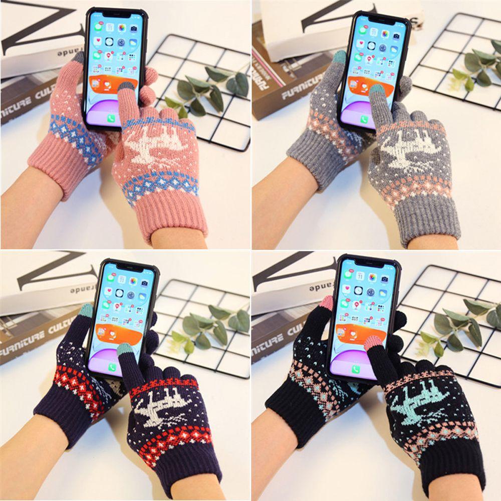 Women Men Stretch Girls Gift Christmas Gloves  Gloves Knit Mittens Winter Gloves