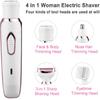 Electric Razor for Women,Hair Trimmer for Face Nose Eyebrow Beard Mustache Arm Leg Armpit Bikini,Painless Rechargeable Portable 4 in 1 Womens Body