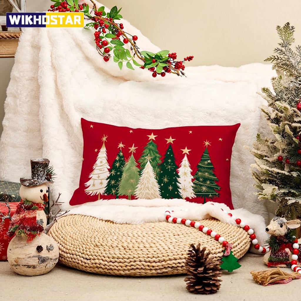 Christmas Pillow Cover Merry Christmas Party Decoration 2025 Xmas Christmas Tree Pillow Cover New Year Gift 2026