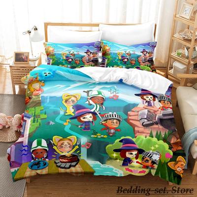 Spiel Miitopia Bettwäsche Set Einzelbett Twin Full Queen King Size Bettset Erwachsene Kind Schlafzimmer Bettbezug Sets Anime Parure De Lit Bett