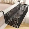 Iron Bedside Storage Basket Space-saving No Drilling Hanging Wire Basket Large Capacity Bed Bedside Shelf Holder Baby Bed Rails