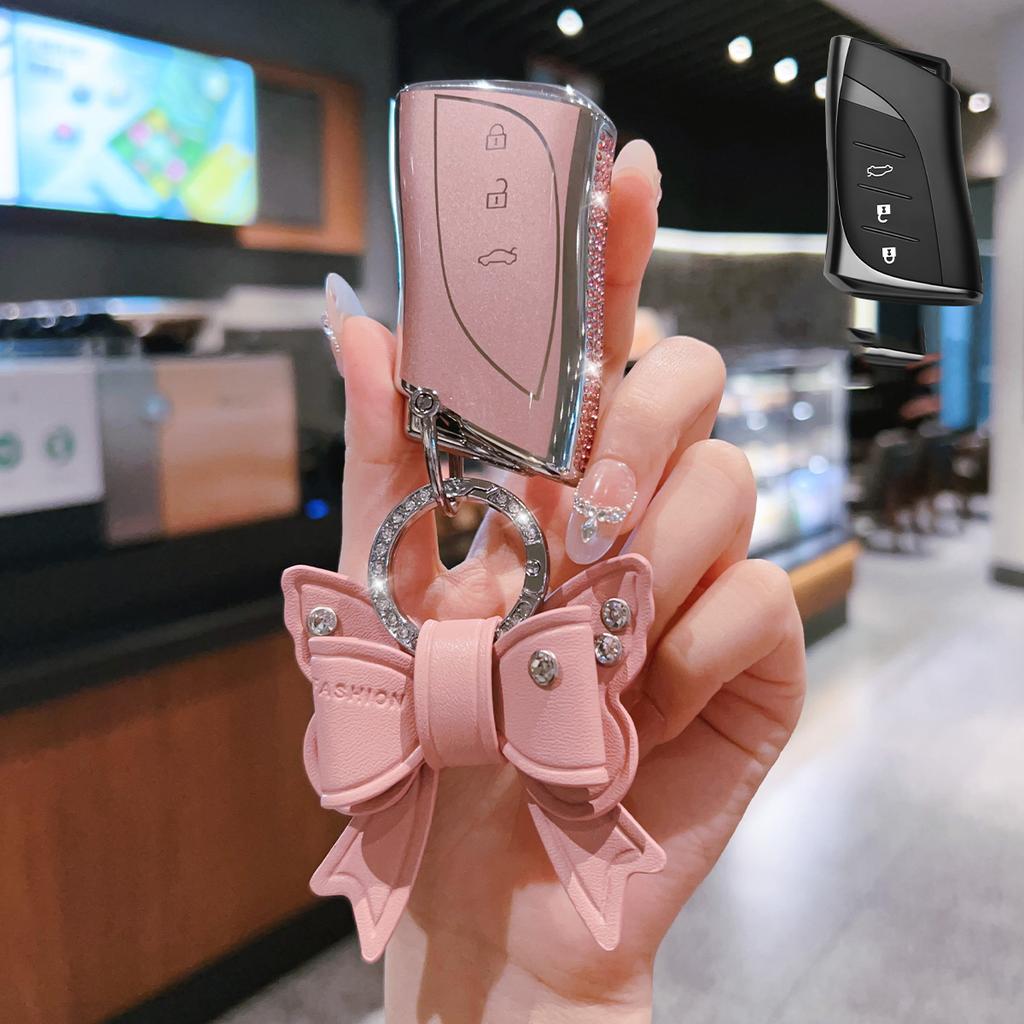 TPU Car Key Case Remote Cover Shell Holder Chain Protector Fob For Lexus ES200 ES300h LS500h NX260 NX350h RX350h RX500h LC500h