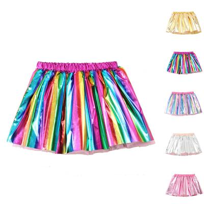 Saia de Meio Corpo com Glitter de Estrela de Verão para Crianças e Meninas