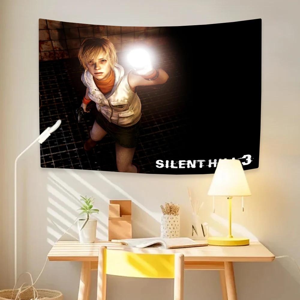 Silent Hills Game Poster Tapestry Thriller Game Home Decor Wall Hanging Background For Bedroom Game Room Dorm Birthday Gifts