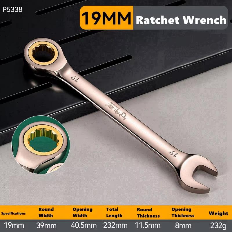 6-11mm Key Wrench Flexible Golden Ratchet Wrenches Torque Universal Spanners for Car Motorcycle Repair Tools Metric Hand Tool