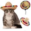 Adjustable Cat Dog Supplies Sombrero Mexican Straw Cap Pet Ornaments Pet Straw Hat