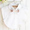 Fashion Chiffon Shirt False Collar for Women Fake Collar Lapel Blouse Women Beads Detachable Collar Lapel Button Decoration