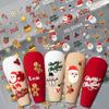 1Pcchristmas Nail Art Stickers Embossed Snowman Santa Gingerbread Man Reindeer Canediynail Stickers Wearable Nail Accessories