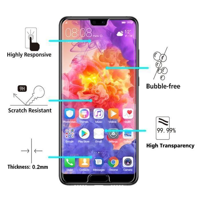 Film de protection - Phonillico® - HUAWEI P20 PRO - Verre trempé - Résistant aux rayures - Installation facile
