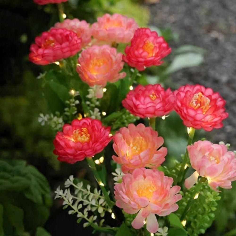 Solar Powered LED Snow Lotus Lights Colorful Solar Lawn Lights Outdoor Solar Lights  for Outdoor
