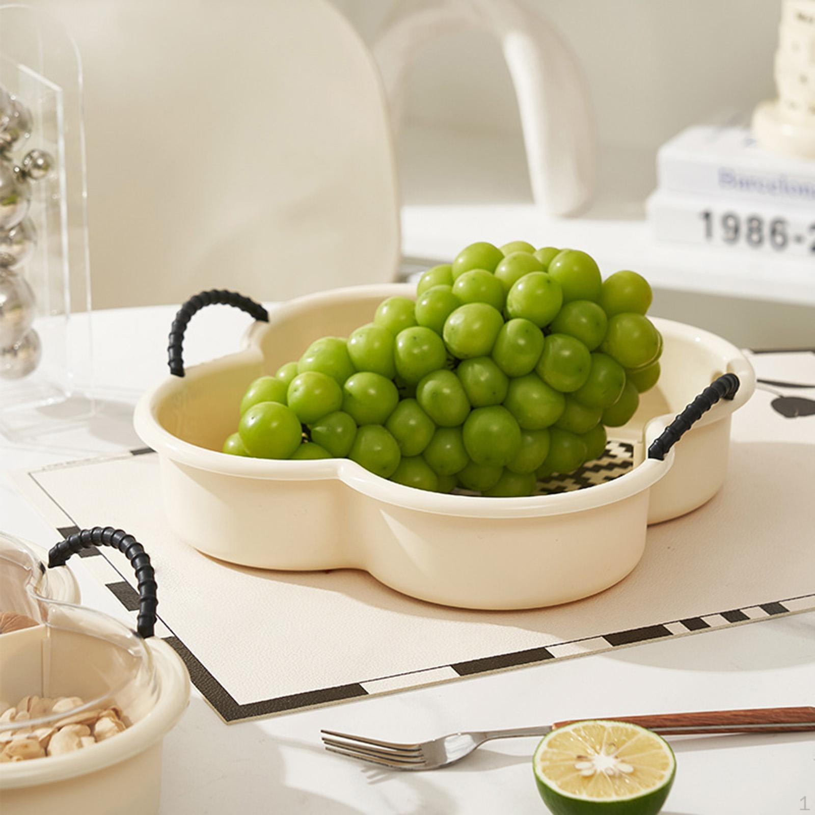 

Appetizer Plate, Dried Fruit Storage Unbreakable Multi-purpose Serving Plate for Sweets And Black Handle