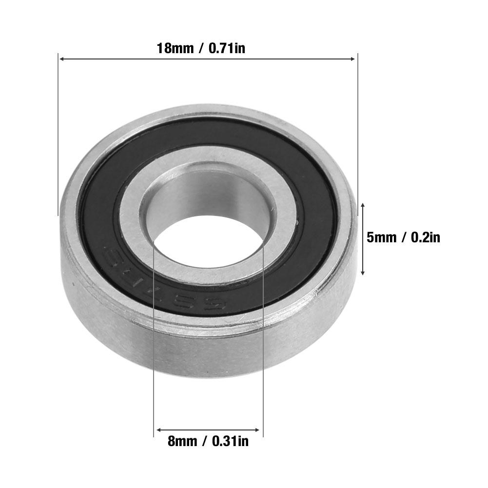 10ks Gumou těsněné kuličkové ložisko s hlubokou drážkou Miniaturní ložisko (6982RS 8x19x6mm)