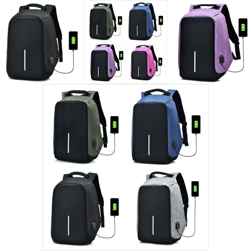 Antitheft Backpack Unisex Laptop Usb Port Charger Travel Oxford Bags School