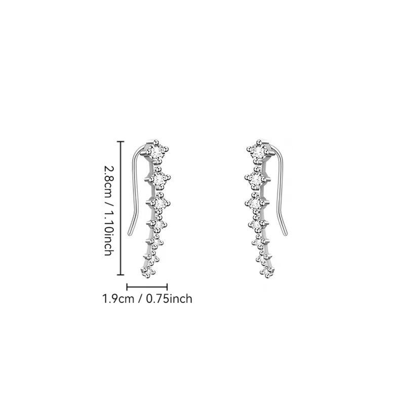 

Female Niche High-end Exquisite One Line Earrings 1 pair of earrings срібний