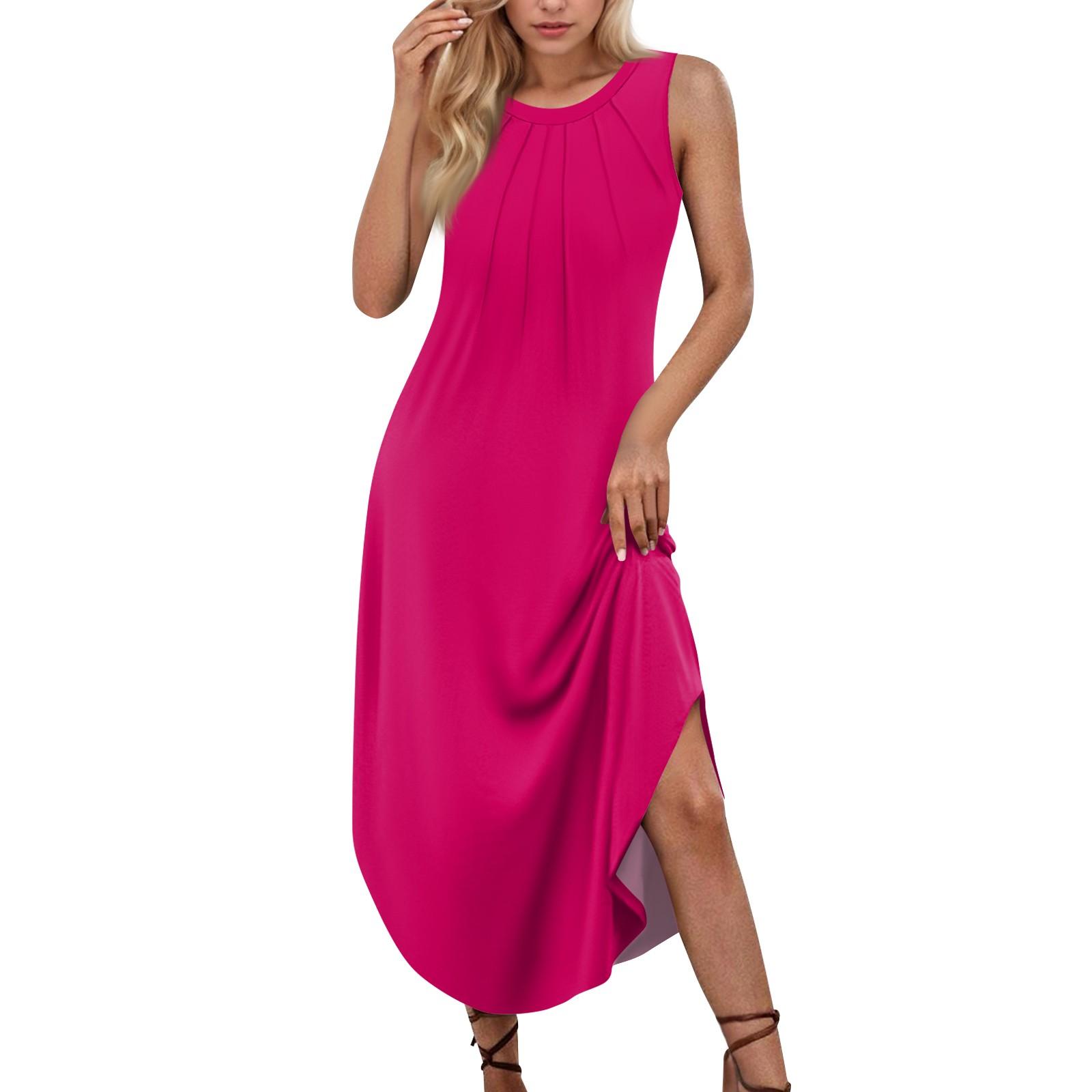 

Women s Summer Casual U Neck Printed Sleeveless Dresses M