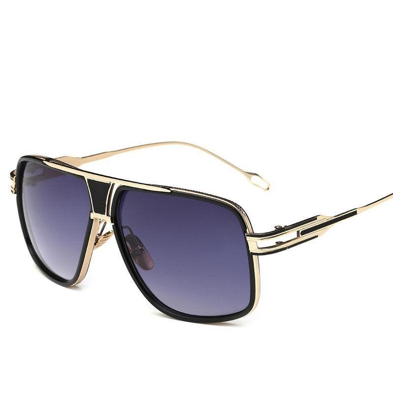 Elegant Flat Top Square Retro Vintage Big Oversized Aviator Sunglasses For Driving And Outdoor Sports