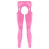 Mens High Waist Patent Leather Pants Cutout Design Nightclub Attire
