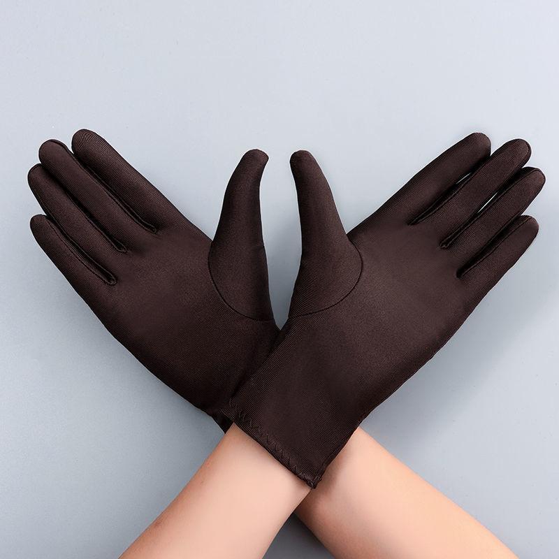 Men's Spring and Autumn Thin Breathable Sunscreen Work Gloves High Elastic Elastane Jewelry Etiquette Stage General Gloves