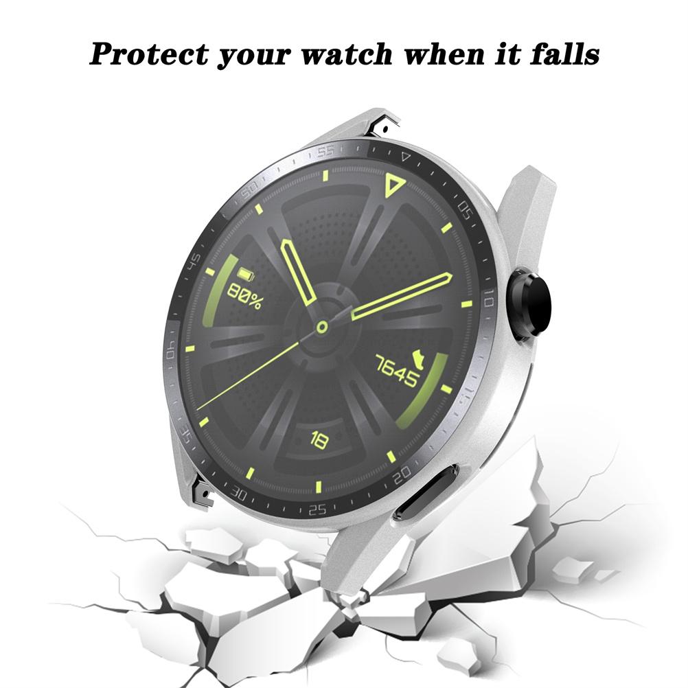 PC Frame Tempered Glass Case Compatible for Huawei Watch GT3 42mm46mm Smartwatch Shockproof  Covers