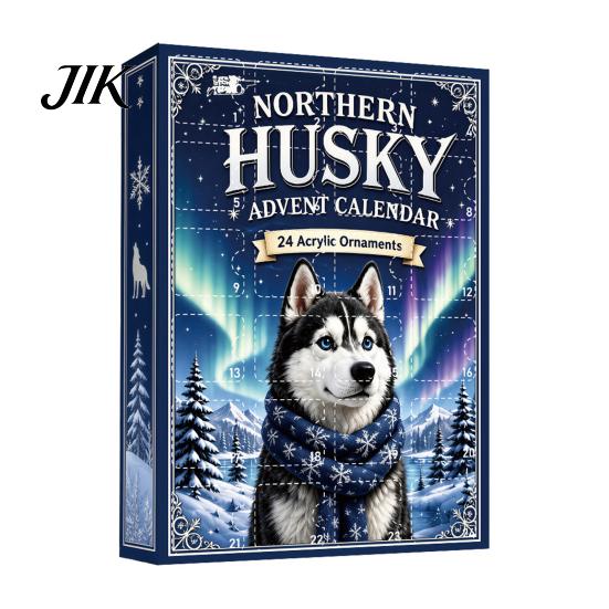 Cute Pet Hanging Pendants 2026 Dog Christmas Advent Calendar, 24-Day Ornaments Countdown Calendar with 24 Shaped Decor Pcs 2D Acrylic Figures