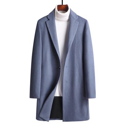 New Autumn and Winter Woolen Coats for Men, Slim-fitting Mid-length Woolen Windbreakers for Men, Handsome and Trendy Woolen Coats