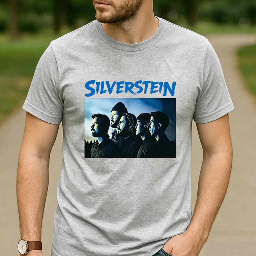 Silverstein Out Of This World Baumwoll-T-Shirt Post-Hardcore Band Grafik Unisex Kurzarm Lässig Streetwear Tägliche Musik Oberteile