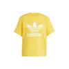 adidas Originals Letter Logo Printed Round Neck Short Sleeve Drop Shoulder T-Shirt Women T-Shirt Yellow IN8438