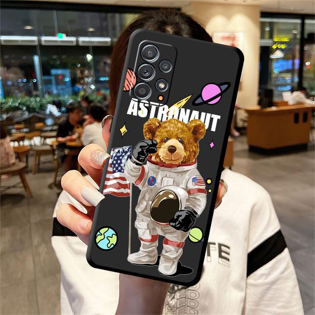 

Мягкий чехол из ТПУ с рисунком астронавта и медведя для Samsung Galaxy A72 A51 4G A11 A22 A13 A21s A12 A71 A32 A52 5G A42, чехлы в виде ракушки Samsung A11