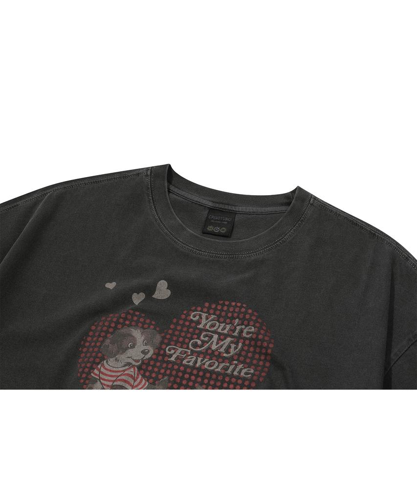 CPGN STUDIO My Puppy Pigment Short Sleeve T-Shirt Smoke Black