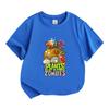 Kids Boys Girls 100% Cotton Crew Neck Short Sleeve T-Shirt, Funny Plants Zombies Cartoon Print Casual Soft Tee for Children Daily Outdoor Wear