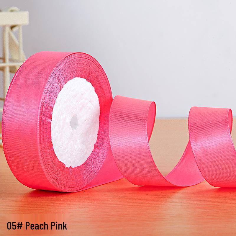 2.5cm Polyester Satin Ribbon for Gift Box and Hair Accessories
