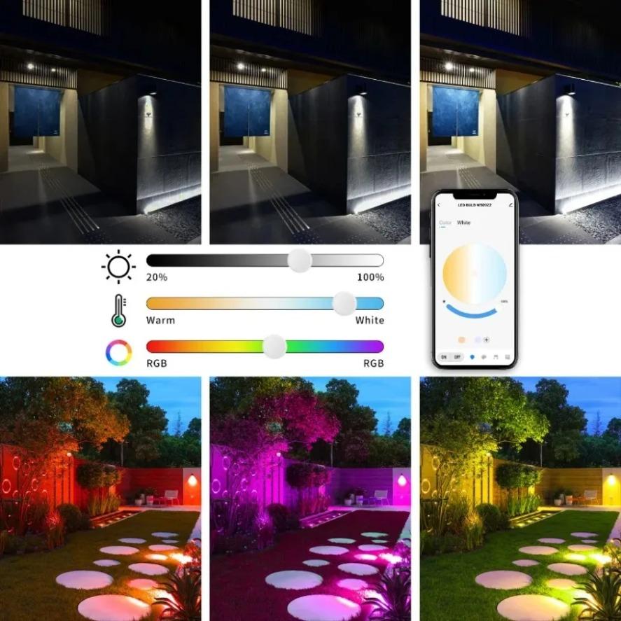 RGB Floodlight Smart APP Voice Control TUYA RGB CW 3000-6500K 30W 50W 100W AC 220V Outdoor Lighting Spotlight for Garden Party