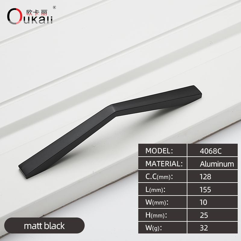 128mm Home Hotel Italian Aluminium Alloy Black Color Furniture Handles Drawer Kitchen Cabinet Bookcase Hardware Cabinet Pulls