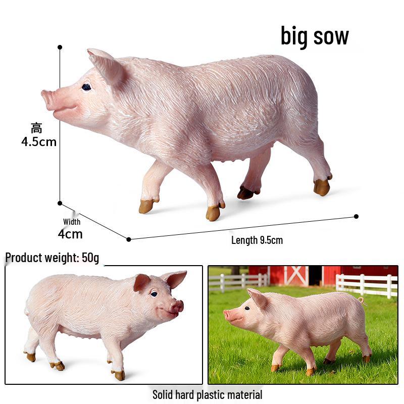 Realistic Miniature Pig Sow Figurine Toy Animal Model Ornament