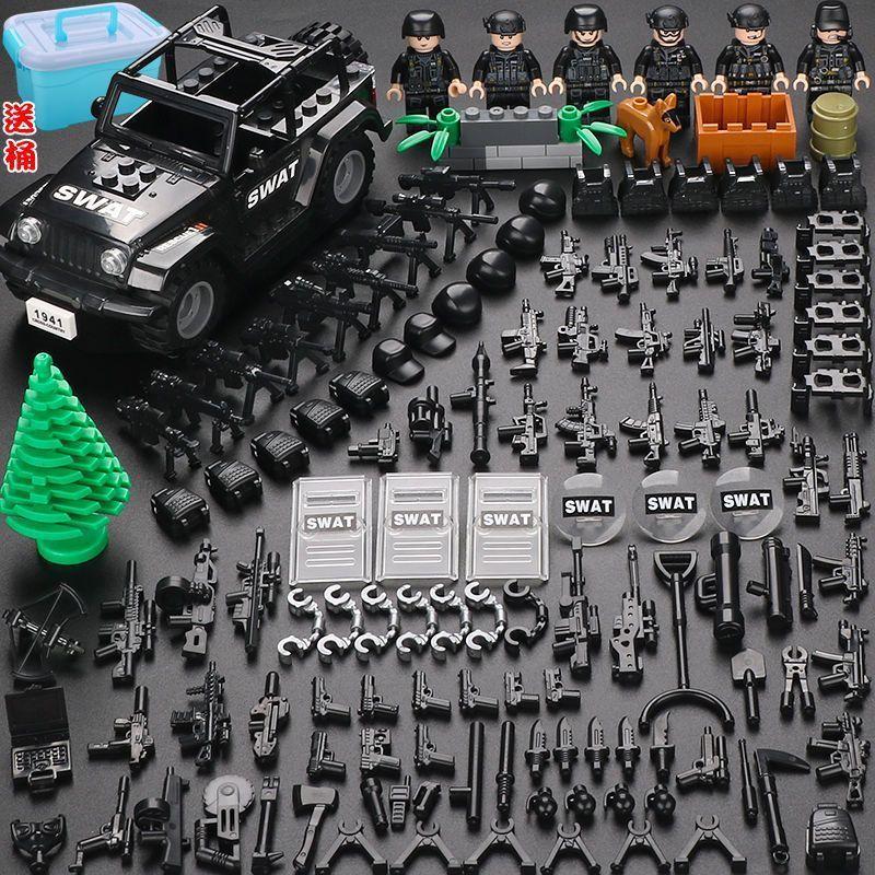 Compatible with Ghost SWAT Miniature Police Military Special Forces Boy Assembled Building Block Small